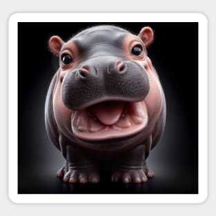 cute and adorable baby hippo Sticker